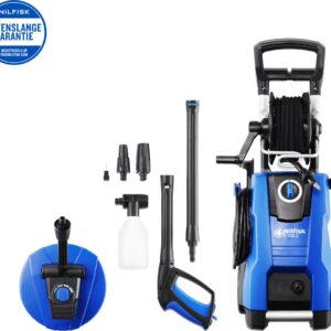 Nilfisk E 150.2 – Krachtige hogedrukreiniger met 150 bar, duurzame inductiemotor, 9 m HD-slang en Patio Cleaner