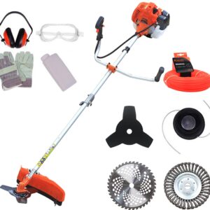 Kibani Kantenmaaier 4-in-1 – Bosmaaier Benzine - 52 cc / 1.9 pk 2-takt Motor – Incl. Onkruidborstel ,Maaidraad, Zaagblad 40-tands en Veiligheidsset