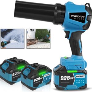 Yofidra Accu Bladblazer met 2x 4500 mAh Accu - 300 m/s Turbo Blazer - Borstelloze Motor - Blaaskracht 1,2 kg - voor Auto-Reiniging, Verwijdert Stof en Sneeuw