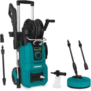 VONROC Hogedrukreiniger V24-3 - 2400W – 180 bar – drukregelaar - Incl. 10m premium slang, terrasreiniger, schuimsproeier en accessoires