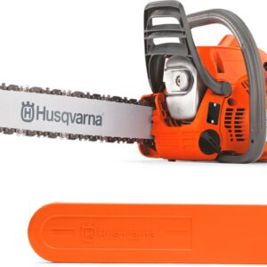 Husqvarna 120 Mark II benzine-kettingzaag, 38,2 cc X-Torq®-motor, 14 inch rail en H37-ketting, LowVib® trillingsreductie, Air Injection™, ideaal voor tuin en brandhout
