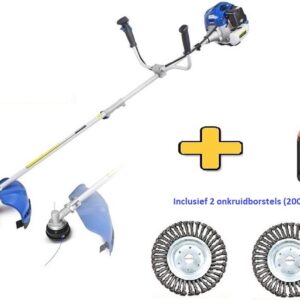 Borg Krachtige 52cc benzine bosmaaier + 2 onkruidborstels - 3 in 1 tuinmachine -