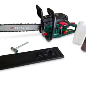 PARKSIDE® Benzine kettingzaag - Vermogen: 2 kW (2,72 pk) - Kettingsnelheid: 22,1 m/s - Zaaglengte: 45 cm - Inclusief beschermhoes, combinatiegereedschap, brandstofmengfles, 500 ml zaagkettingolie