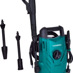 VONROC Hogedrukreiniger V14C-1 - 1400W – 110 bar – 390 l/h – Compact - Incl. 5m slang, spuitstukken en accessoires