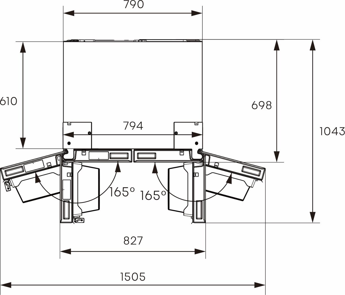 Hisense RQ5P470SAFE - Cross-door koel-vriescombinatie - My Fresh Choice - Metal-Tech Cooling - Dual-Tech Cooling - Inhoud 483 Liter - Zwart - Afbeelding 4