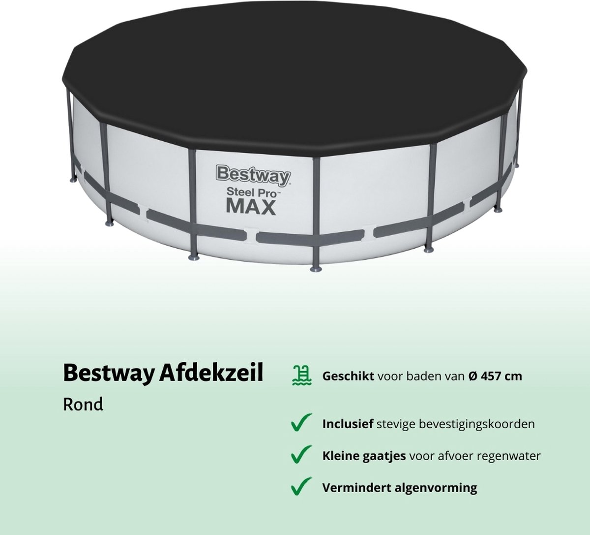 Bestway Rond Opblaasbaar Fast Set Zwembad - Paradijsprint - 457 x 84 cm - Inclusief Pomp Afdekzeil - Onderhoudspakket - Filter - Vloertegels - Afbeelding 2