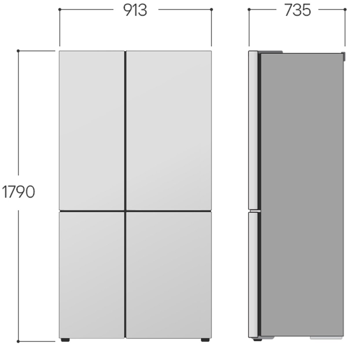 LG GSLC41PYPE Amerikaanse koelkast 641L met water- en ijsdispenser zonder leidingwerk - SpacePlus icemaker - LinearCooling voor stabiele versheid - Afbeelding 3