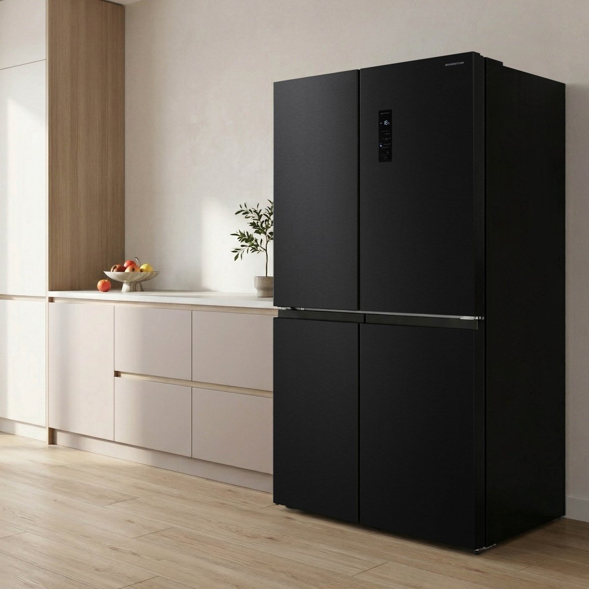 Inventum SKV4180B No Frost energiezuinige Amerikaanse koelkast - 466 liter - Digitaal display - Supervriezen - Vershoudlade - 4 deuren - Zwart - Afbeelding 3
