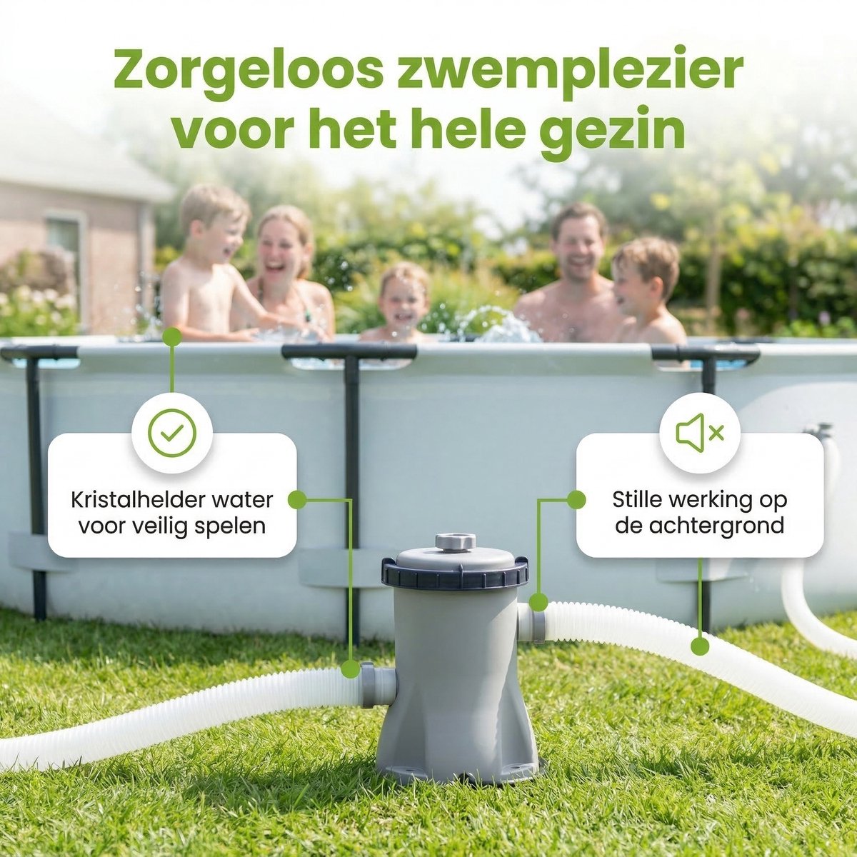Bestway Rond Steel Pro MAX Zwembad - 305 x 76 cm - Grijs - Inclusief Afdekzeil - Onderhoudspakket - Filter - Zwembadfilterpomp - 7-delig - Afbeelding 3