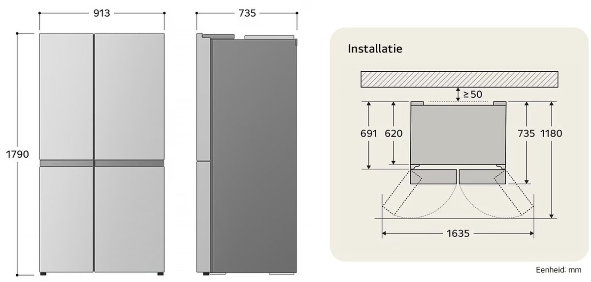 LG GSXE91EVAD - Amerikaanse koelkast - Zwart (blacksteel) - Waterreservoir - 628L - Afbeelding 3
