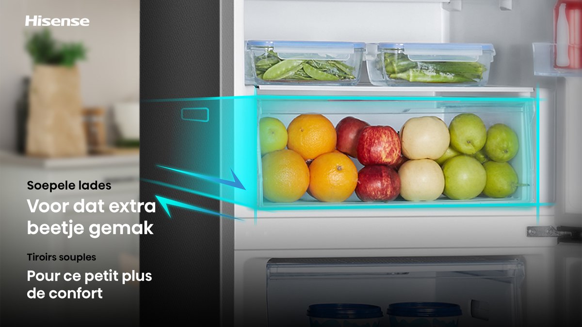 Hisense RB390N4BFC - Koel-vriescombinatie - 300 liter - No Frost - Inverter Compressor - Zwart - Energieklasse C - 35 dB - Super Cool & FastFreeze - Afbeelding 3