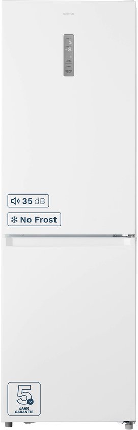 Inventum KV1850W No Frost energiezuinige koel-vriescombinatie - 185 cm hoog - 338 liter - Zeer stil: 35 dB - Superkoelen - Supervriezen