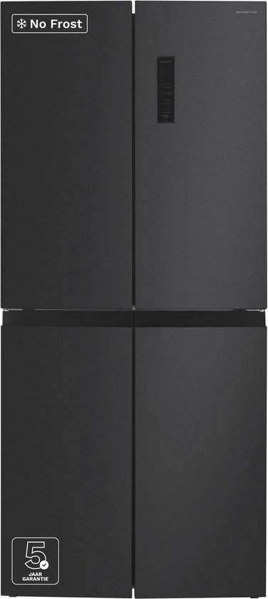 Inventum SKV4180B No Frost energiezuinige Amerikaanse koelkast - 466 liter - Digitaal display - Supervriezen - Vershoudlade - 4 deuren - Zwart