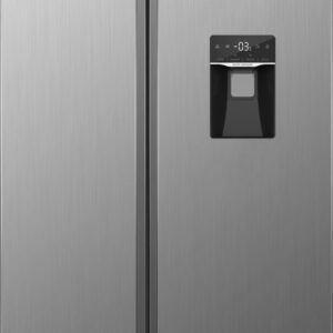 Exquisit SBS146-WS-040ES - Amerikaanse koelkast - Waterdispenser - Display - 5 Jaar Garantie - No Frost - 439 liter - Zilver