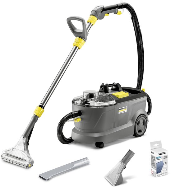 Kärcher Puzzi 10/1 Professional Sproei-extractie apparaat - Tapijtreiniger - Incl. vloermond en bekledingszuigmond - Reinigingsmiddel tabs 48 st.