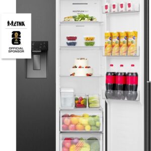 ETNA AKV5178IZWA - Amerikaanse koelkast - No-Frost - 178 cm hoog - 528 liter - Energielabel E - Invriesvermogen 10 kg/24u - Geluidsniveau 40 dB - LED