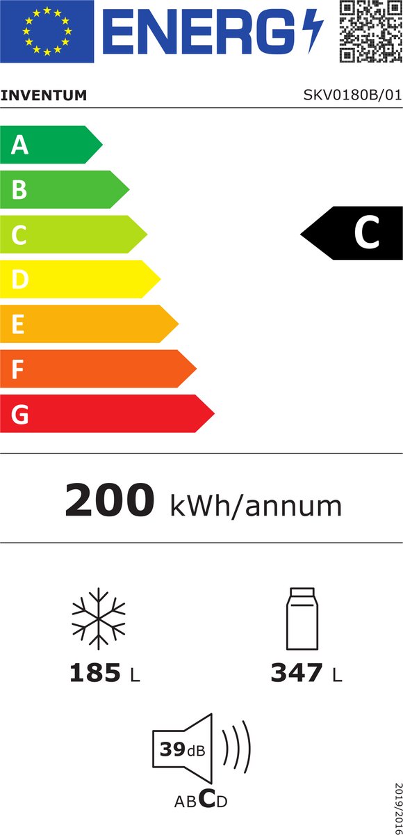 Inventum SKV0180B No Frost energiezuinige Amerikaanse koelkast - 532 liter - Digitaal display - Superkoelen - Supervriezen - Deuralarm - 2 deuren - Afbeelding 2