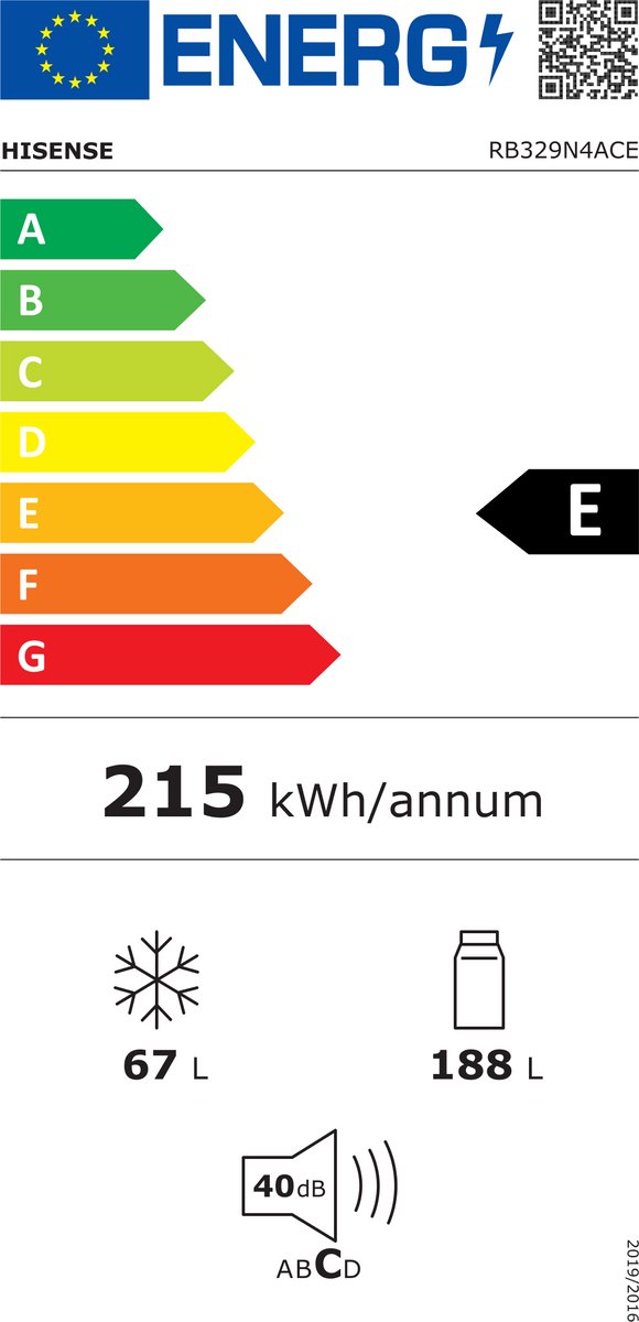 Hisense RB329N4ACE - Koel-vriescombinatie - Energielabel E - No-Frost - RVS - Multi Air Flow - Fast Freeze - 255 Liter - Afbeelding 3