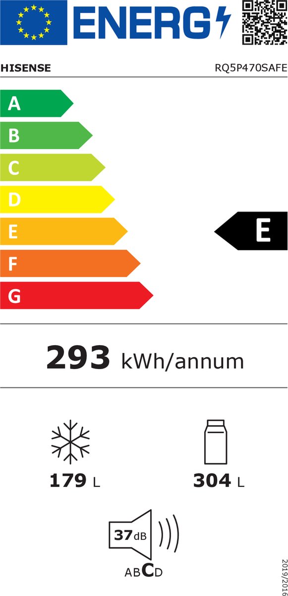 Hisense RQ5P470SAFE - Cross-door koel-vriescombinatie - My Fresh Choice - Metal-Tech Cooling - Dual-Tech Cooling - Inhoud 483 Liter - Zwart - Afbeelding 2