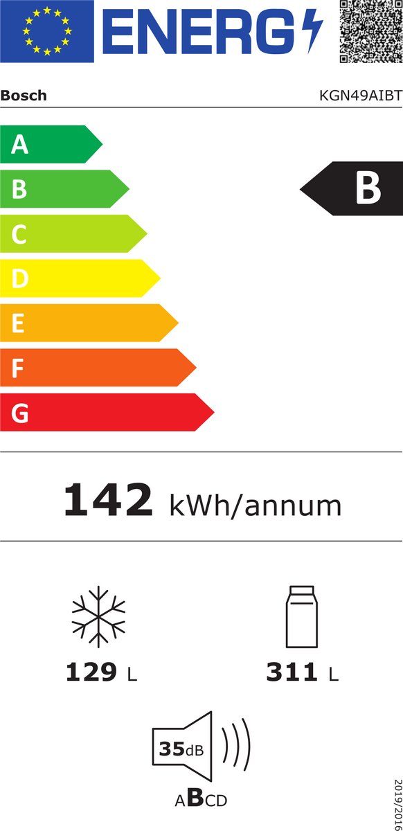 Bosch KGN49AIBT - Serie 6 - Koelkast - Koel-vriescombinatie - 203 x 70 cm - Extra breed - RVS - Energielabel B - Zeer stil- Total No Frost: Nooit - Afbeelding 2