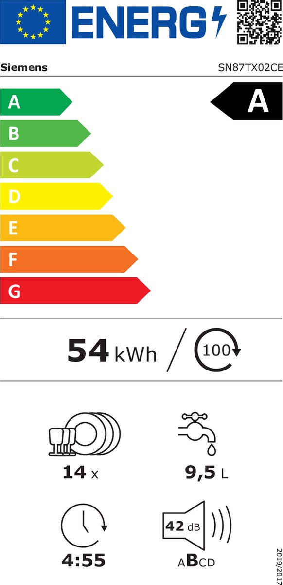 Siemens SN87TX02CE - iQ700 - Inbouwvaatwasser - 60 cm - Energielabel A - Home Connect - Zeolith: extra droge vaat - varioSpeed Plus: je vaat tot wel - Afbeelding 5