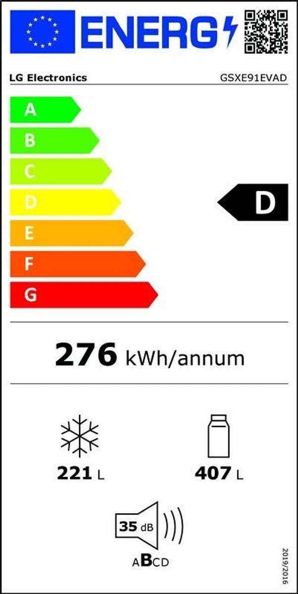 LG GSXE91EVAD - Amerikaanse koelkast - Zwart (blacksteel) - Waterreservoir - 628L - Afbeelding 4