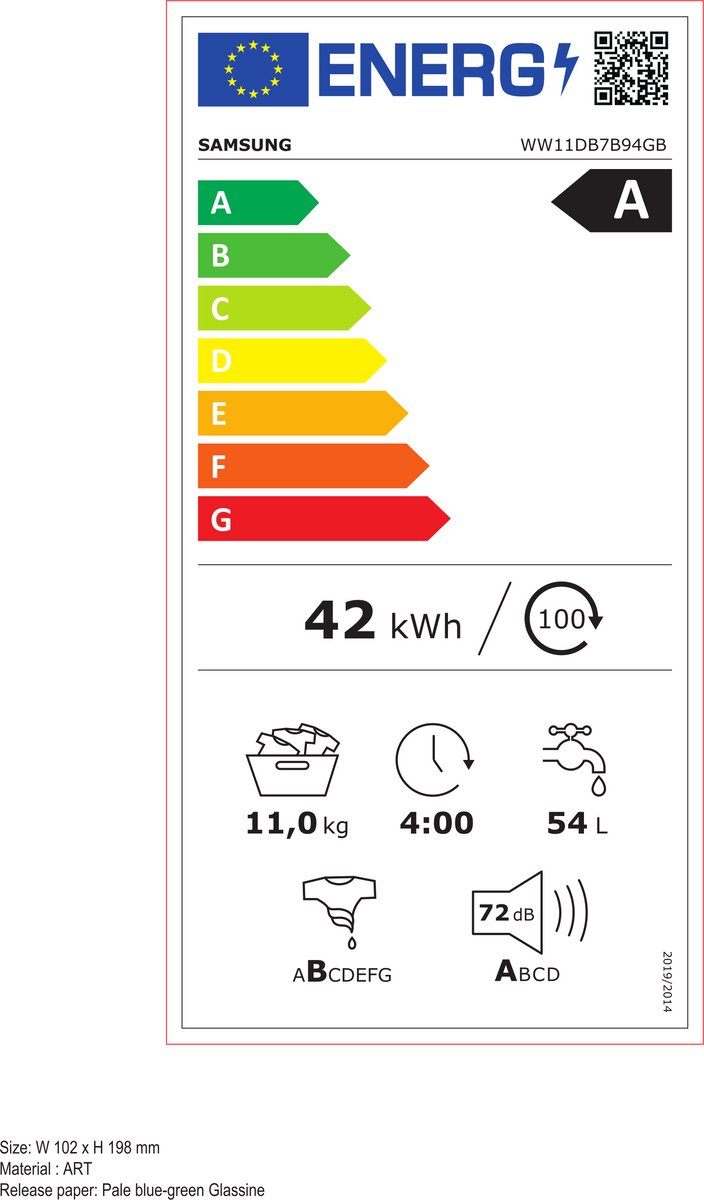 Samsung Bespoke WW11DB7B94GB - 7000 serie - Wasmachine - 20% zuiniger dan energielabel A - Afbeelding 3