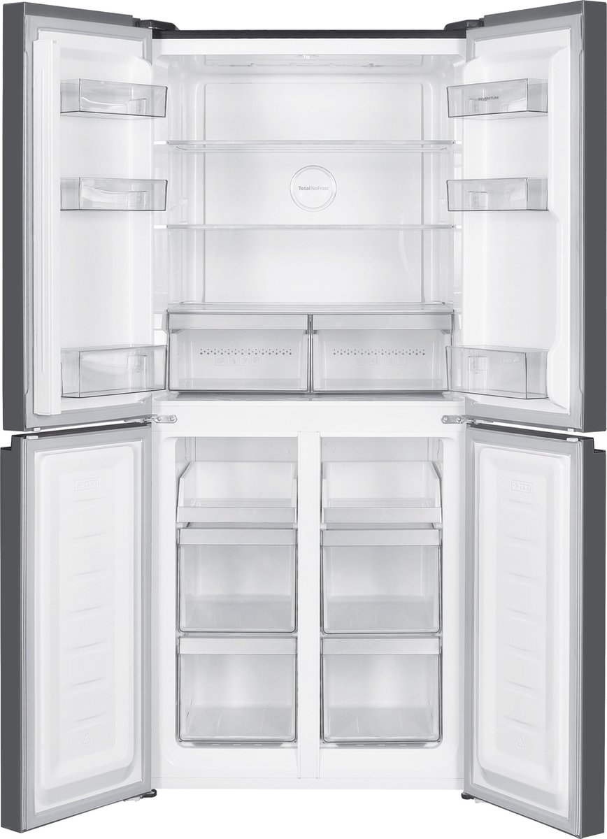 Inventum SKV4180B No Frost energiezuinige Amerikaanse koelkast - 466 liter - Digitaal display - Supervriezen - Vershoudlade - 4 deuren - Zwart - Afbeelding 5