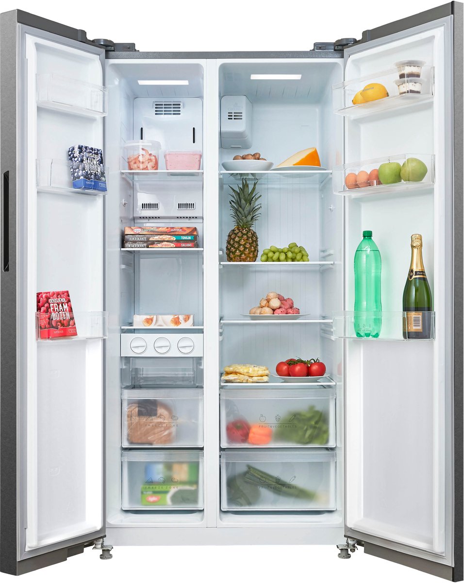 Inventum SKV0178R No Frost energiezuinige Amerikaanse koelkast - 555 liter - Digitaal led-display - IJsblokjesmaker - Stil: 37 dB Superkoelen - Afbeelding 4
