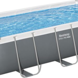 Bestway Power Steel - Opzetzwembad inclusief filterpomp en zwembadtrap - 404 x 201 x 100 cm - Rechthoekig