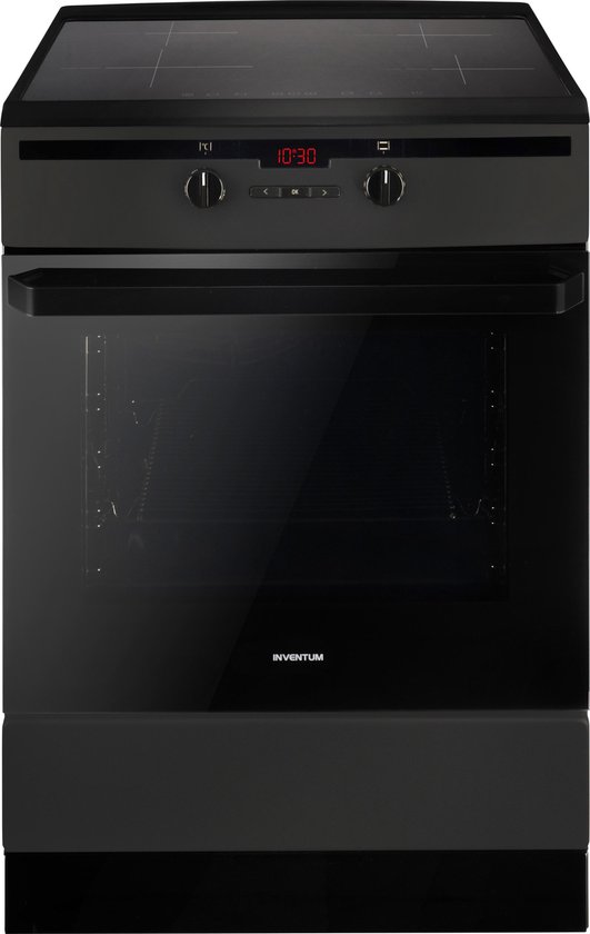 Inventum VFI6042ZWA - Vrijstaand inductie fornuis - Elektrische oven - 4 kookzones - 60 cm - 65 liter - Zwart