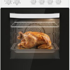 Heinner Vrijstaand Elektrisch Fornuis 50 cm – 4 Kookzones – Keramische Kookplaat – Elektrische Oven met Grill & Ventilatie – Energieklasse A