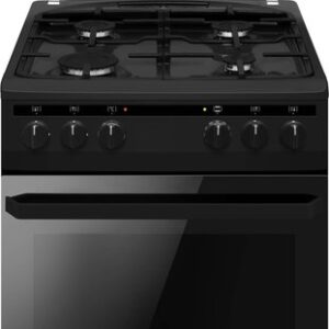 Inventum VFG5020GZWA - Vrijstaand gasfornuis - Elektrische hetelucht oven - 4 kookzones - 50 cm - 62 liter - Zwart