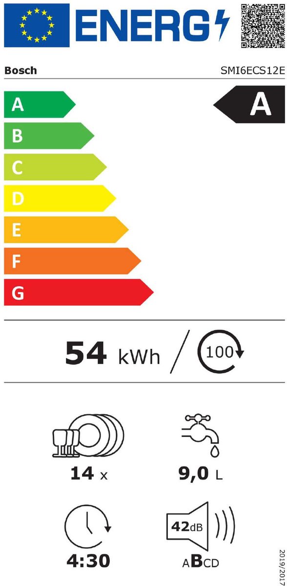 Bosch SMI6ECS12E - Series 6 - Vaatwasser - Inbouwvaatwasser - 60 cm - Half integreerbaar - Energielabel A - Extra Droog: optie voor extra grondige - Afbeelding 2