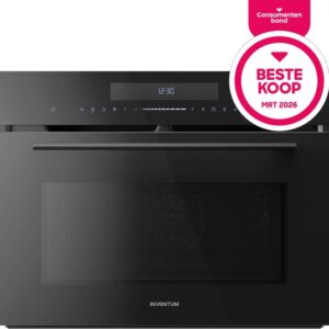 Inventum IMC4535GT - Inbouw combi-oven - Hetelucht - Magnetron - Grill - 50 liter - 45 cm hoog - Tot 250 graden - Zwart - Beste Koop Maart 2026
