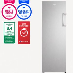 ETNA VV172NRVS - Vrijstaande vriezer - Geschikt voor schuur tot -15°C - No-Frost - 172 cm hoog - RVS/RVS look - Energielabel C - Multi Flow 360