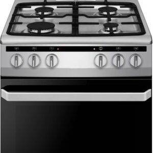 Inventum VFG5020GRVS - Vrijstaand gasfornuis - Elektrische oven - 4 kookzones - 50 cm - 62 liter - Zilver/Zwart