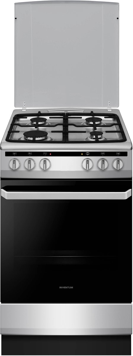 Inventum VFG5020GZWA - Vrijstaand gasfornuis - Elektrische hetelucht oven - 4 kookzones - 50 cm - 62 liter - Zwart - Afbeelding 2