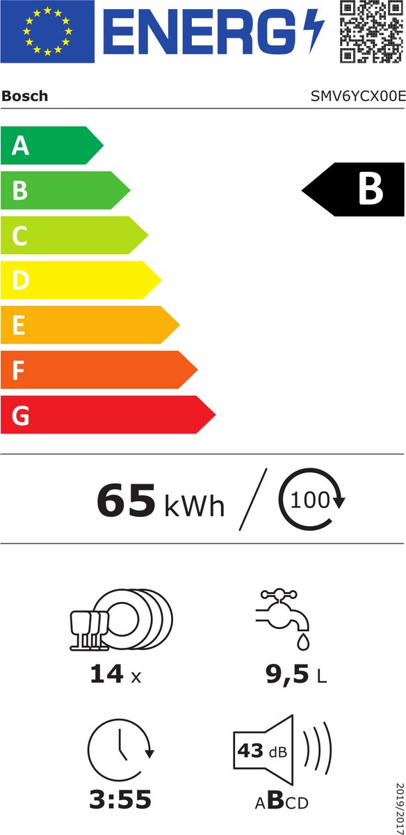 Bosch SMV6YCX00E - Serie 6 - Vaatwasser - Inbouwvaatwasser - Volledig integreerbaar - Energielabel B - PerfectDry met Zeolith: perfecte - Afbeelding 3