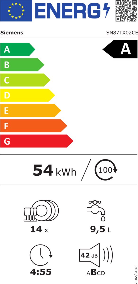 Siemens SN87TX02CE - iQ700 - Inbouwvaatwasser - 60 cm - Energielabel A - Home Connect - Zeolith: extra droge vaat - varioSpeed Plus: je vaat tot wel - Afbeelding 3