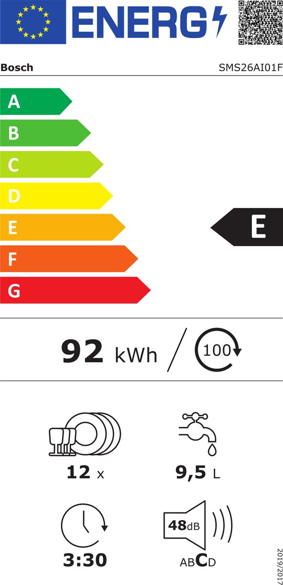 Bosch SMS26AI01F - Serie 2 - Vaatwasser - Vrijstaande vaatwasser - 60 cm - Geborsteld staal -Extra Droog: optie voor extra grondige droogresultaten - Afbeelding 3