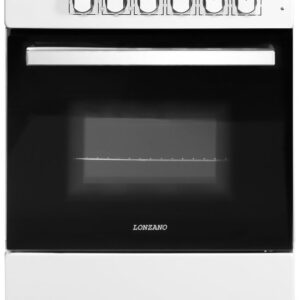 Lonzano Keramisch Fornuis - Wit - 60CM Breed - 2 Fase - 3 Fase - Hetelucht - Lade - 61 Liter