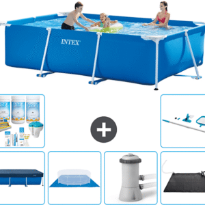 INTEX Rechthoekig Frame Zwembad - 300 x 200 x 75 cm  - Inclusief Accessoires CB97 Opzetzwembad