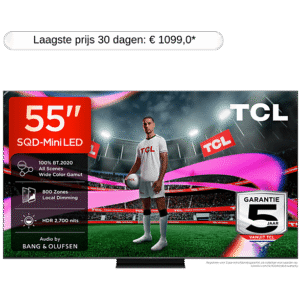TCL 55C7L SQD - Ultra HD 4K - Mini-led-tv - 55 inch - 2026