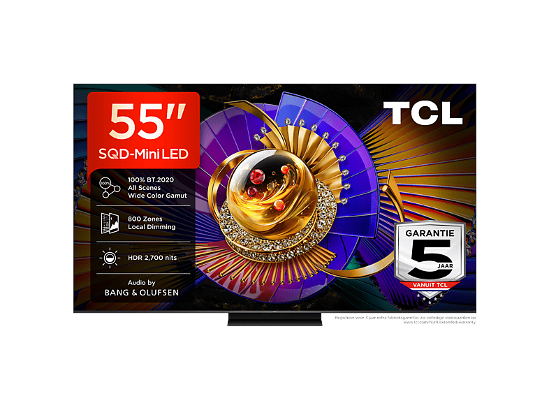 TCL 55C7L SQD - Ultra HD 4K - Mini-led-tv - 55 inch - 2026 - Afbeelding 2