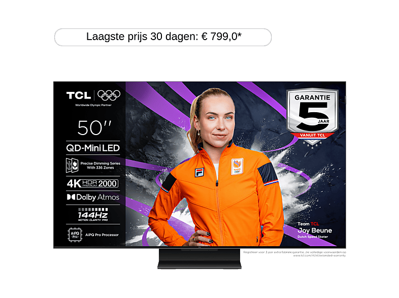 TCL 50C7K - Ultra HD 4K - Mini-led-tv - 50 inch - 2025