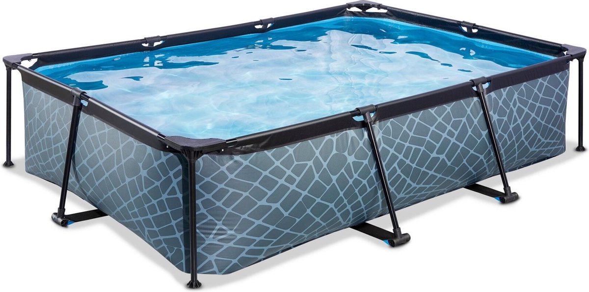 EXIT Black Leather Frame Zwembad 540x250x100cm - Opzetzwembad - met Filterpomp - Rechthoekig - Zwart - Afbeelding 6