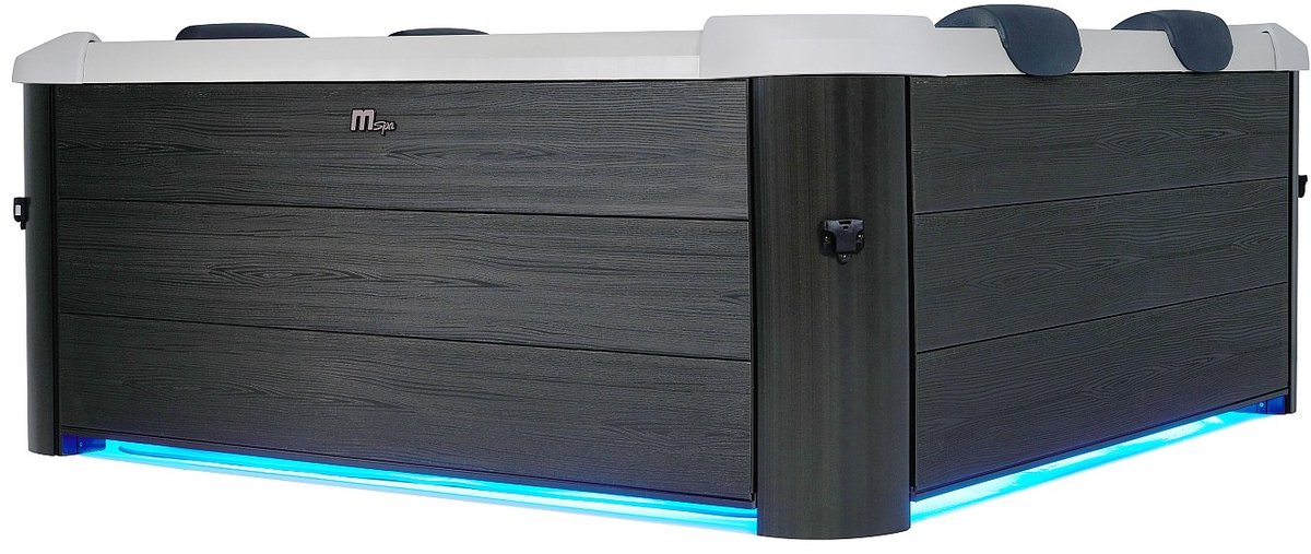 Mspa Antracietgrijze halfharde spa met 6 plaatsen met ledverlichting en accessoires - 128 stralen - L160 x B160 x H65 cm - NAPUKA van MSPA L 160 cm x - Afbeelding 3