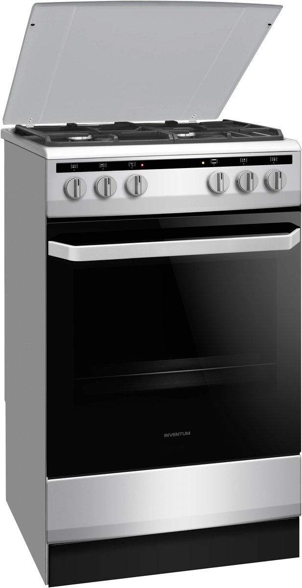 Inventum VFG5020GRVS - Vrijstaand gasfornuis - Elektrische oven - 4 kookzones - 50 cm - 62 liter - Zilver/Zwart - Afbeelding 5