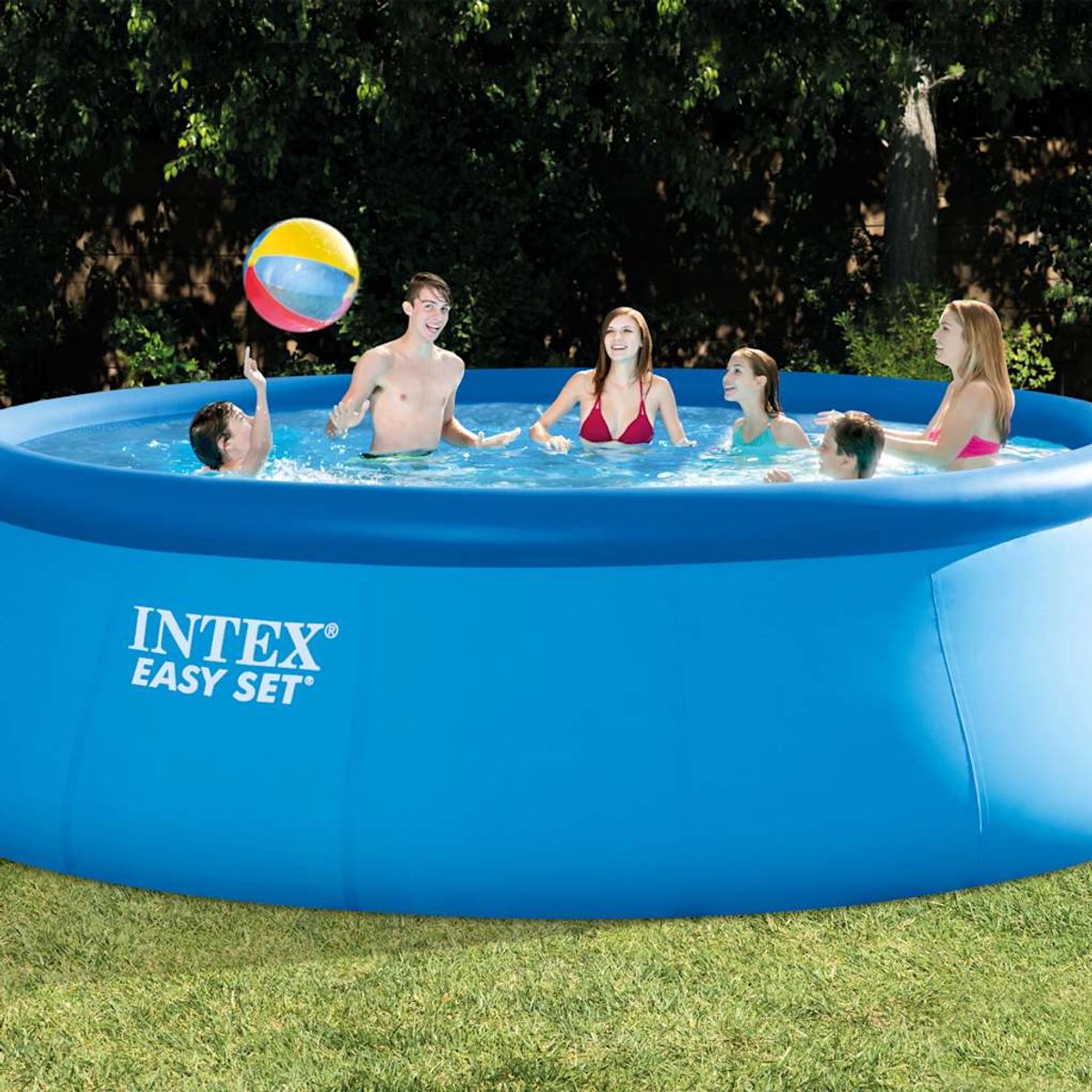 Intex Easy Set Pool Set - Opblaaszwembad - Ø 457 x 122 cm met filterpomp - Afbeelding 6